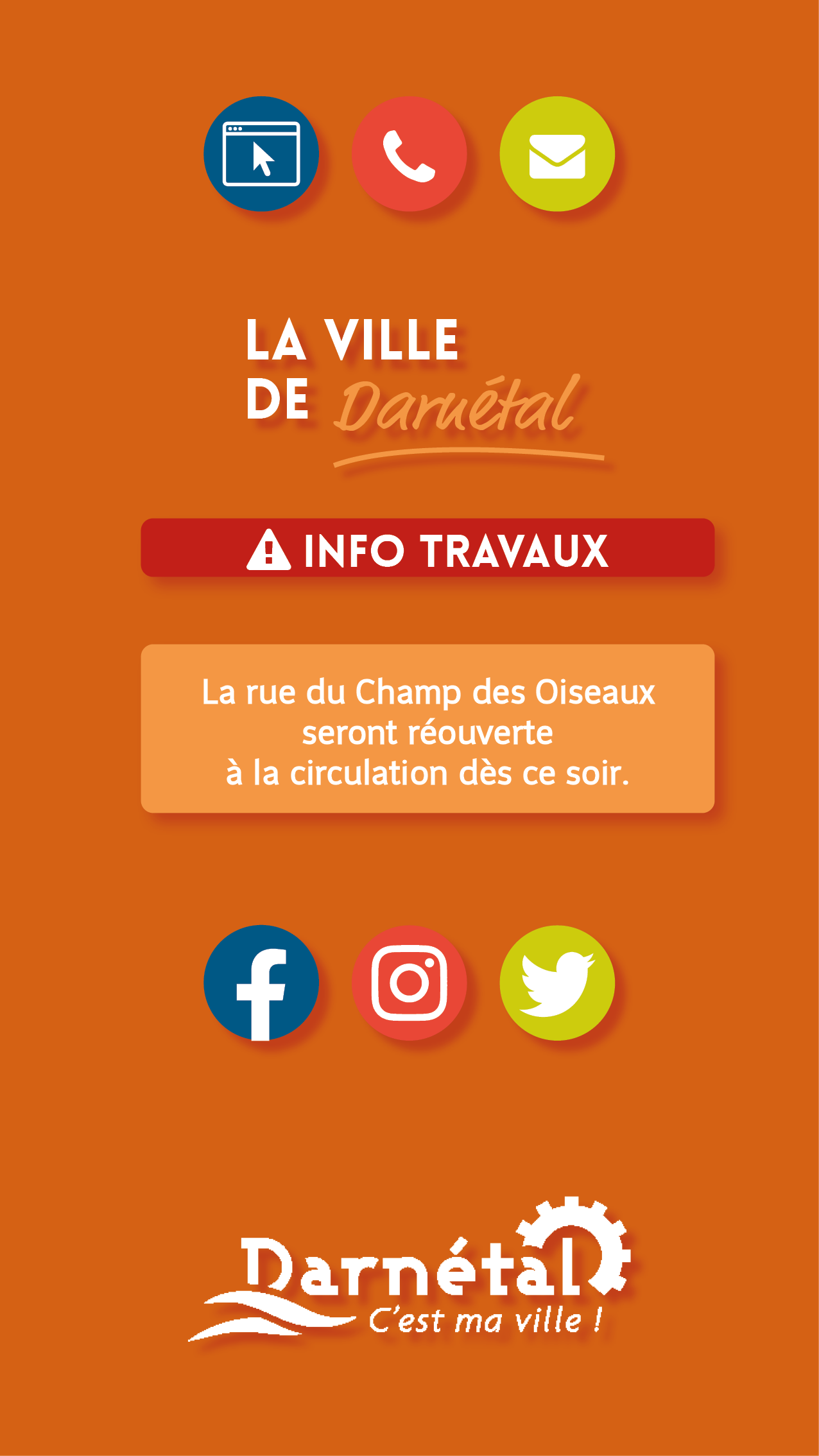 Travaux rue Pasteur et rue du Champ des Oiseaux