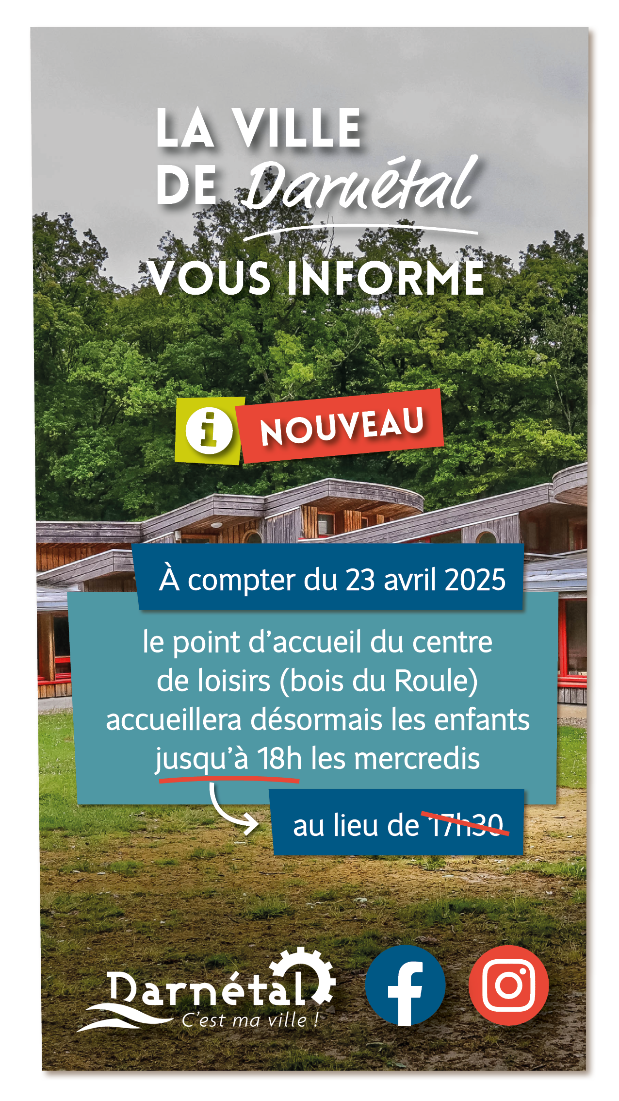 Le point d’accueil du centre de loisirs jusqu’à 18h le mercredi !