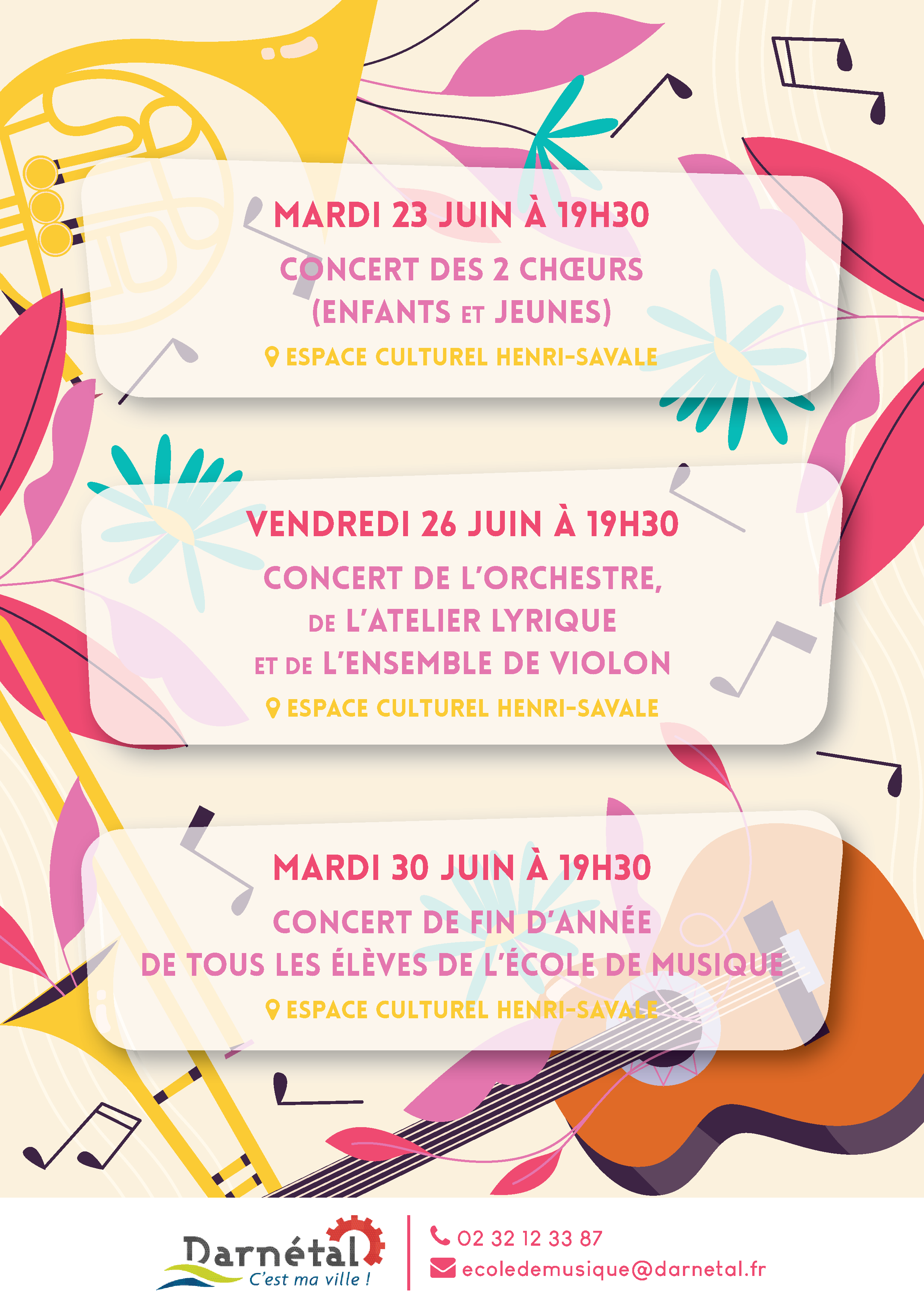 Concerts d&rsquo;été de l&rsquo;école de musique !