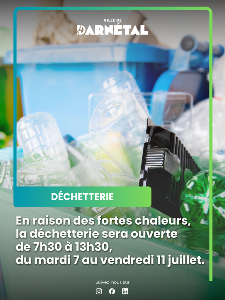 Horaires exceptionnels de la déchetterie
